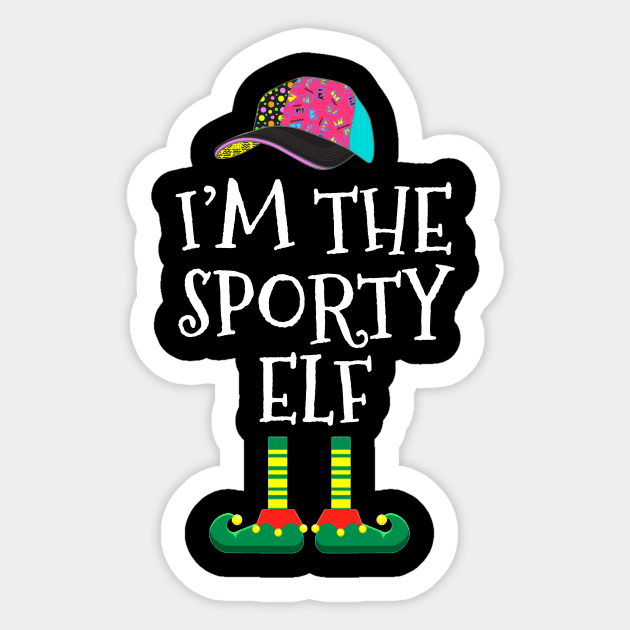 I am Sporty Elf Funny  Family Christmas Sticker by TeeAaron